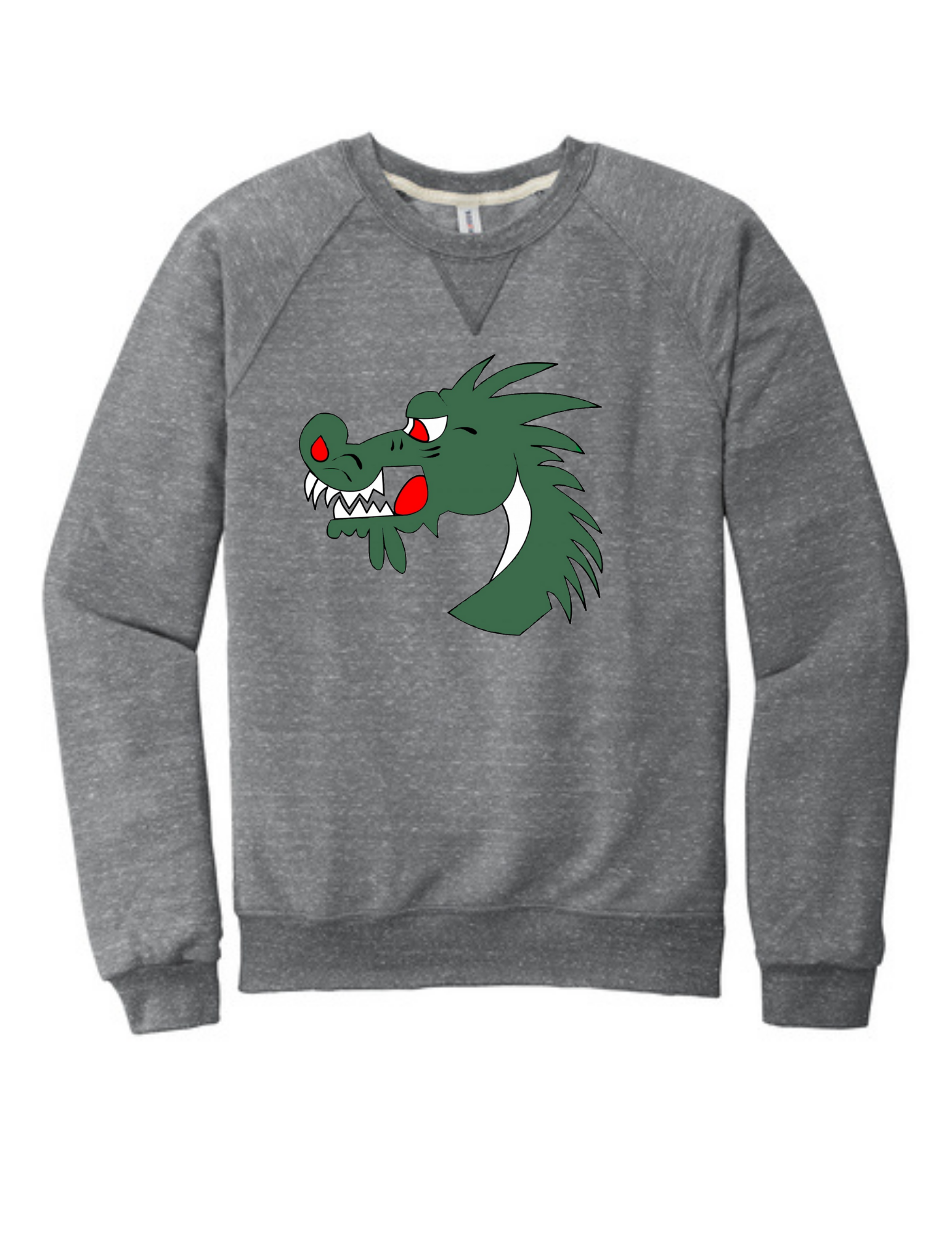 Dragons Snow Heather French Terry Raglan Crew