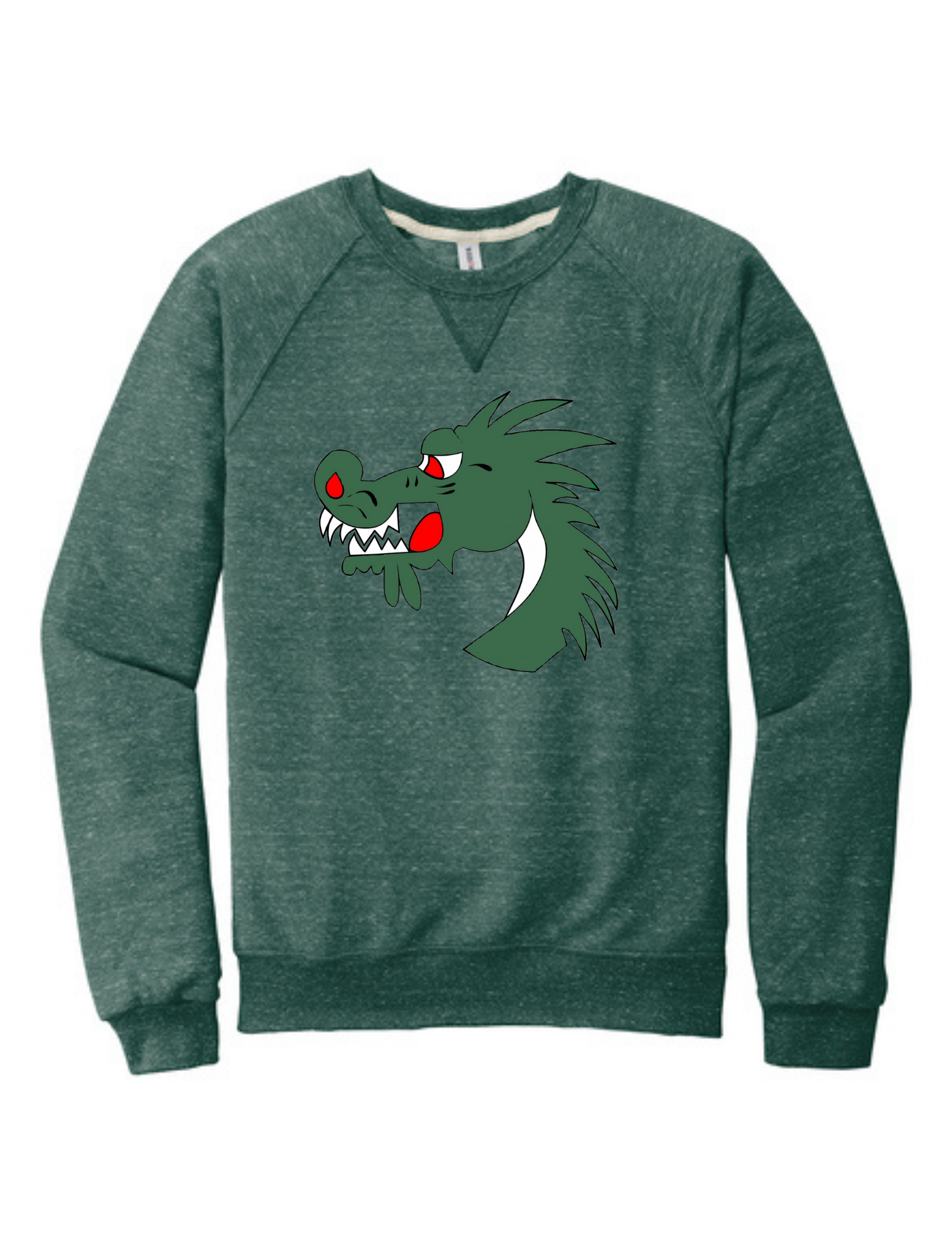 Dragons Snow Heather French Terry Raglan Crew