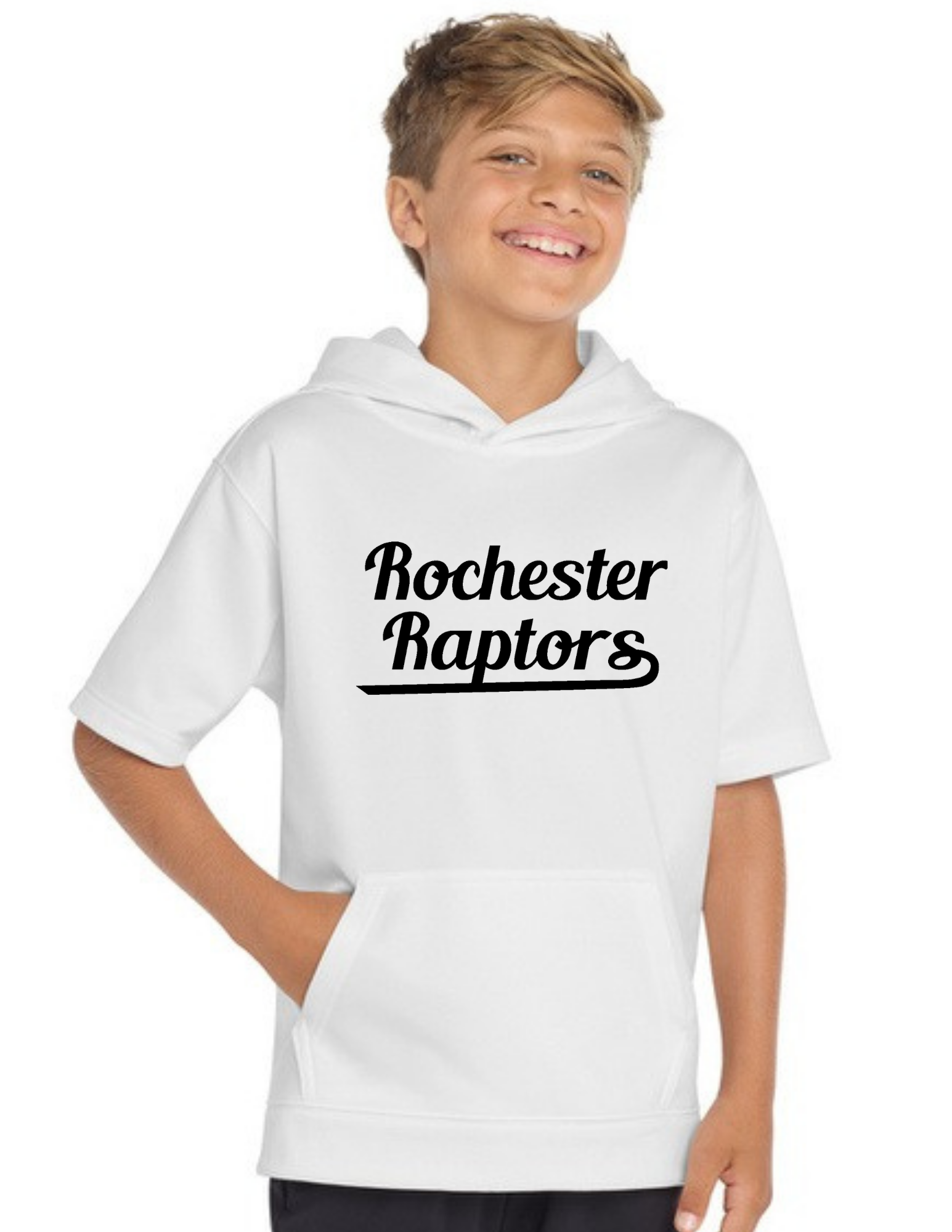 Rochester Raptors Youth Sport-Wick ® Fleece Short Sleeve Hooded Pullover