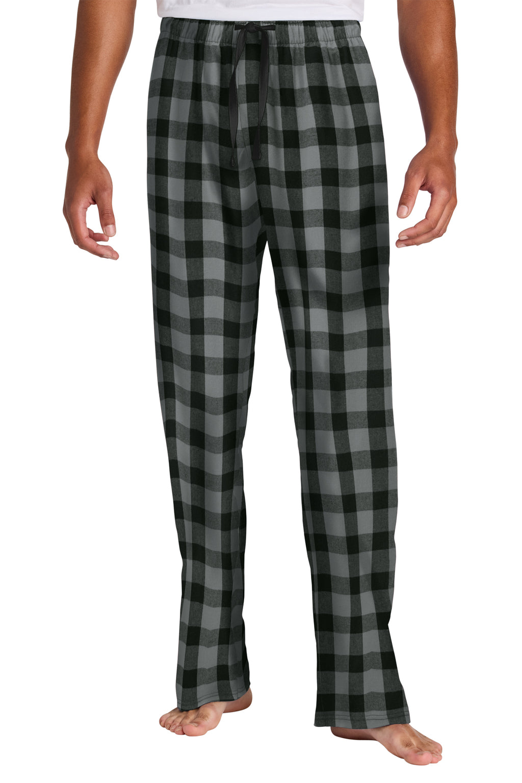 LO Dance Flannel Pajama Pants - Green/Black Buffalo Check (model)