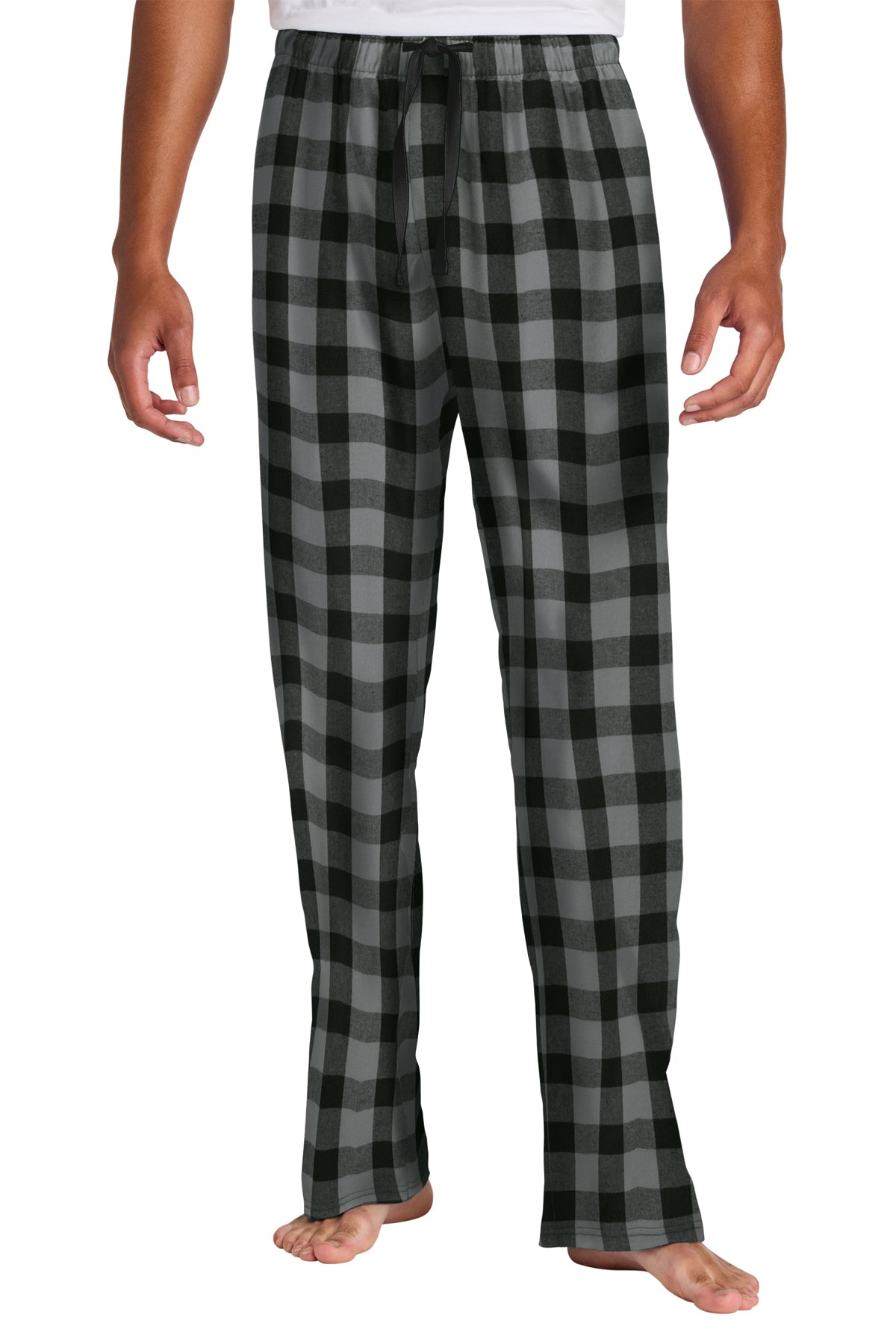 LO Dance Flannel Pajama Pants - Green/Black Buffalo Check (model)