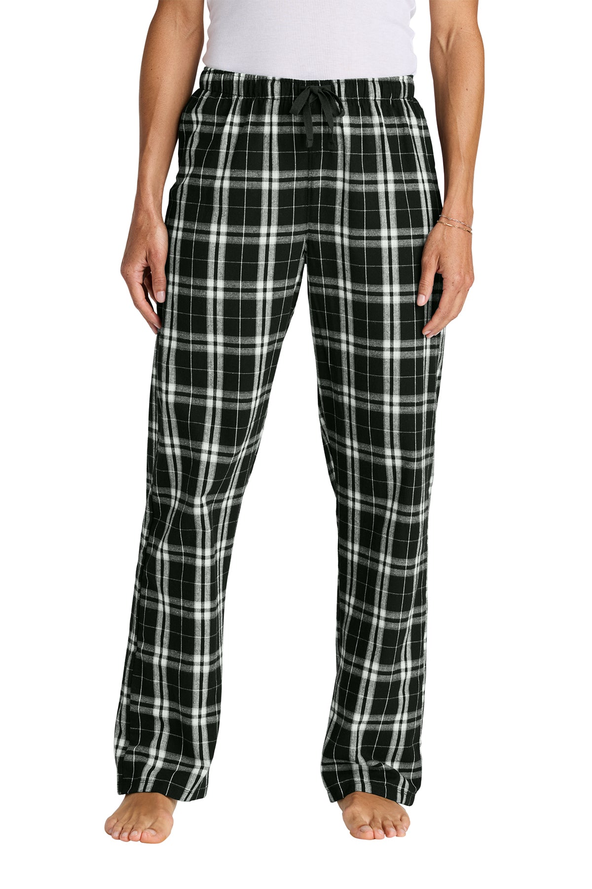 LO Dance Women's Flannel Pajama Pants - Black (model)
