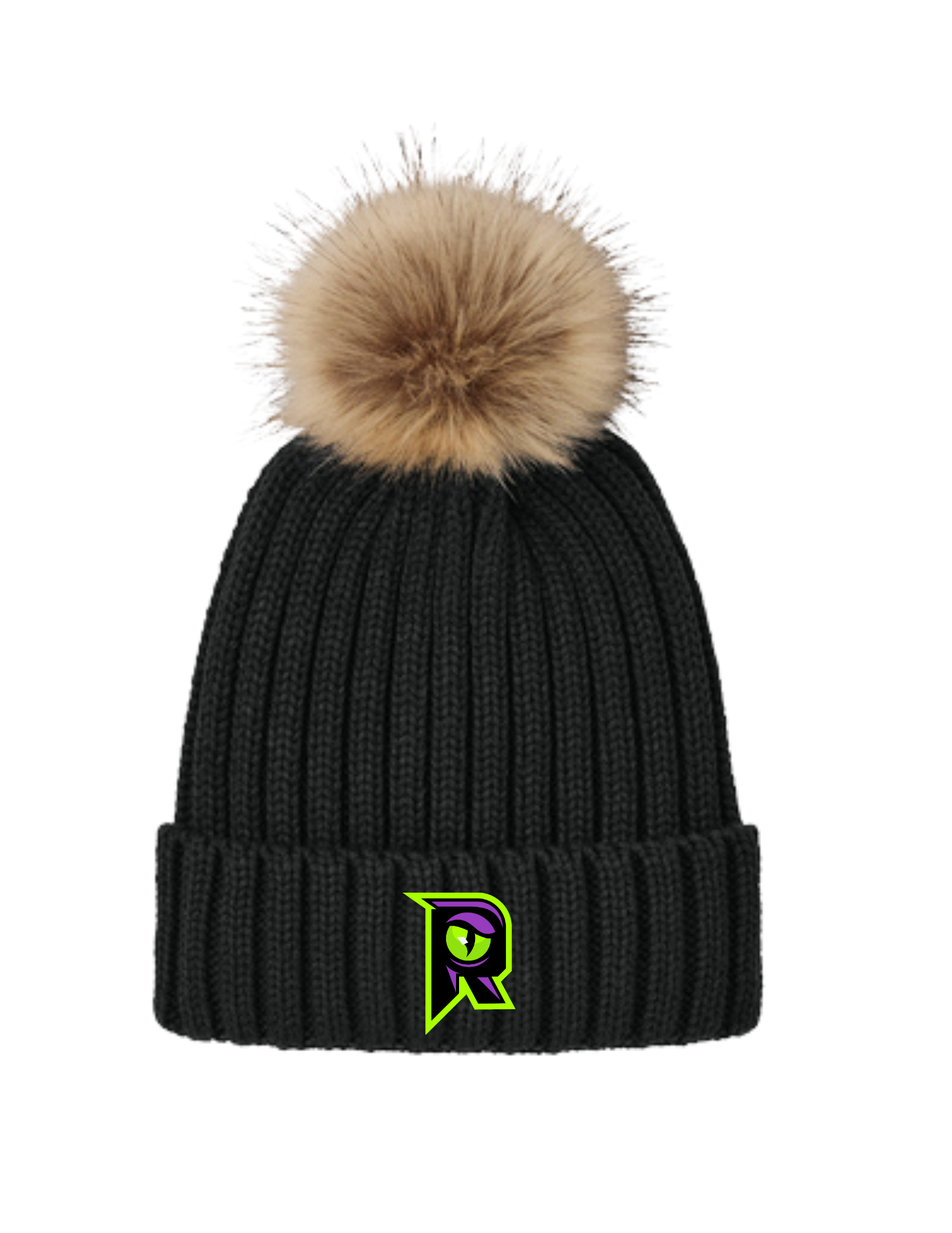 Raptors Faux Fur Pom Beanie