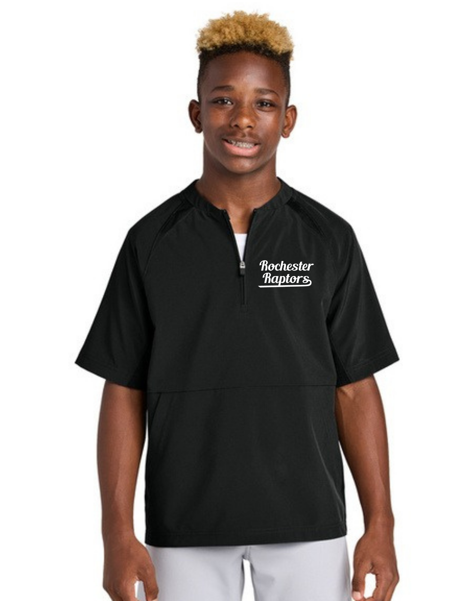 Raptors Youth Repeat 1/2-Zip Short Sleeve Jacket