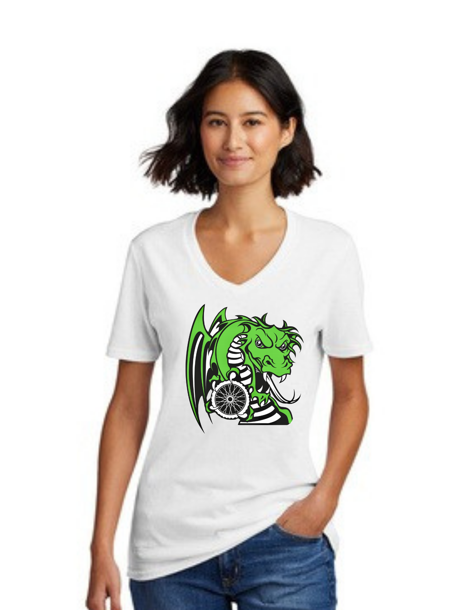 Lake Orion Cycling Dragon Women's Fan Favorite V-Neck Tee
