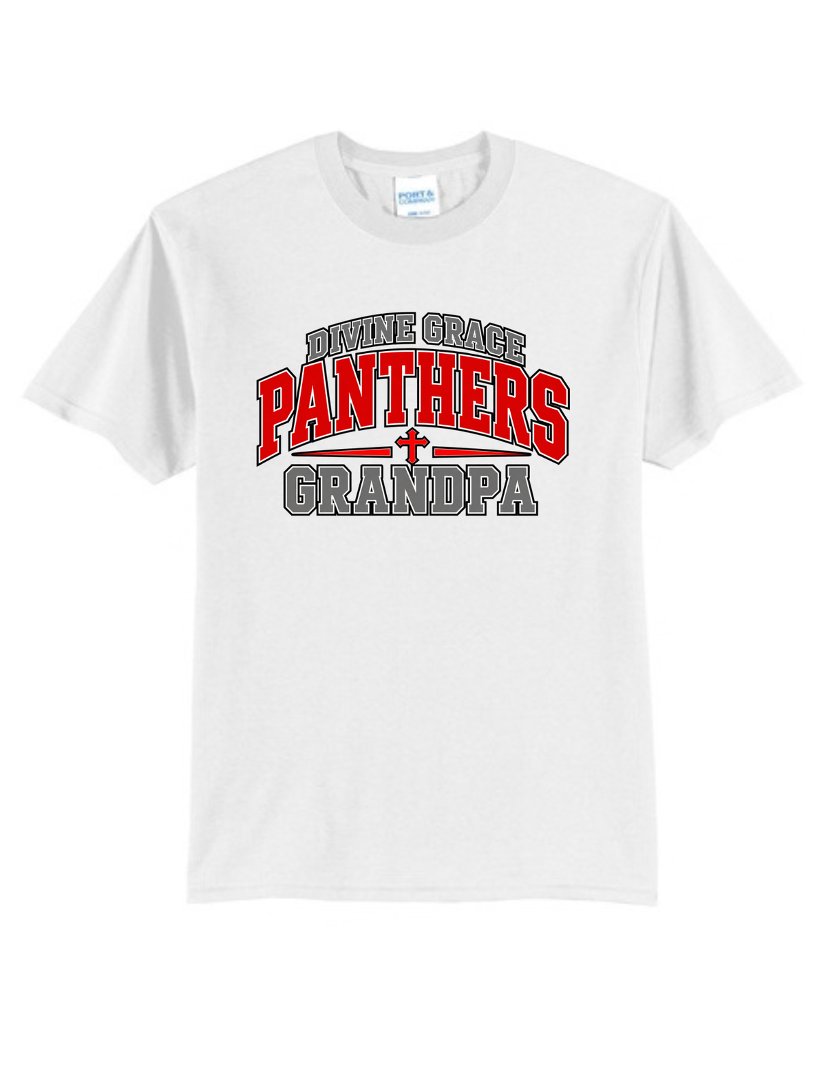 Divine Grace Panthers Collegiate Grandpa Core Blend Tee