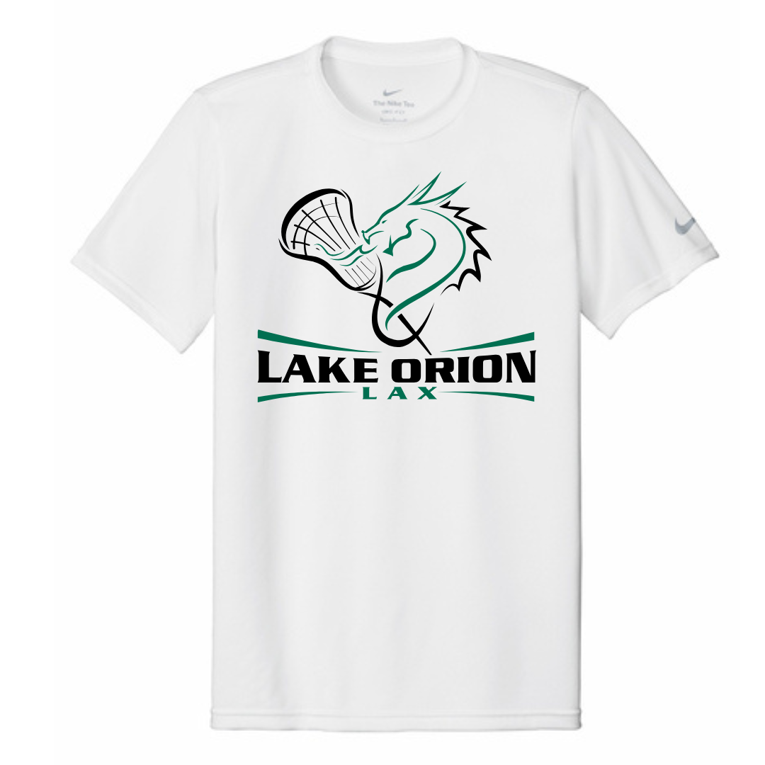 Lake Orion LAX Lacrosse Nike Swoosh Sleeve rLegend Tee