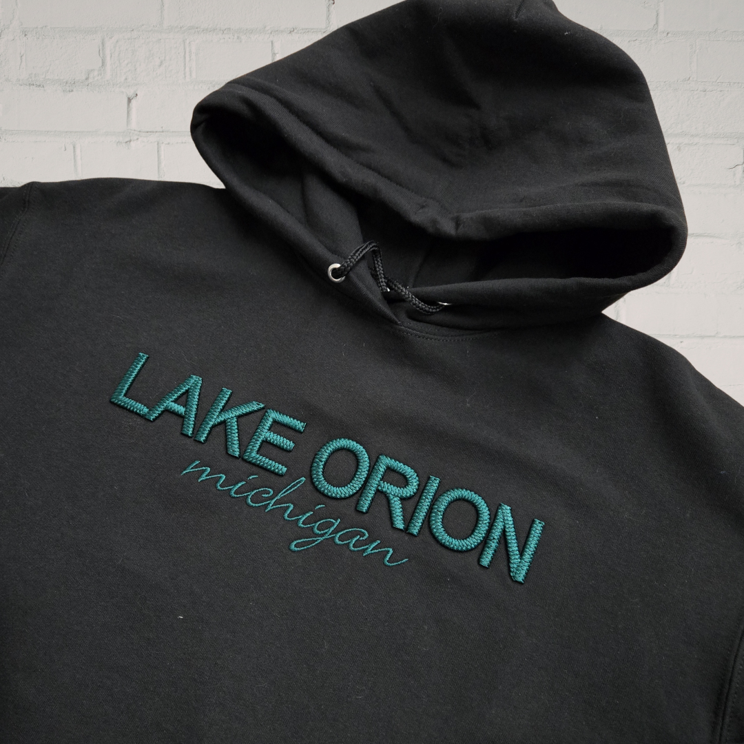 Braided PUFF Lake Orion Essential Fleece Pullover Hooded Sweatshirt
