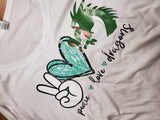 Peace Love and Dragons Women's Perfect Tri® Long Sleeve V-Neck Tee