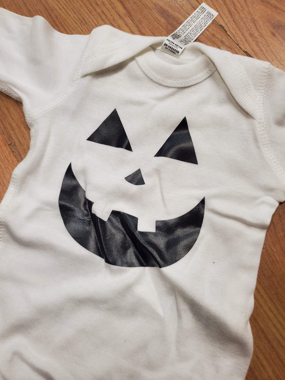 Pumpkin Infant Long Sleeve Baby Rib Bodysuit