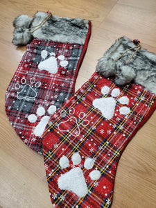 Plaid Paw Stockings