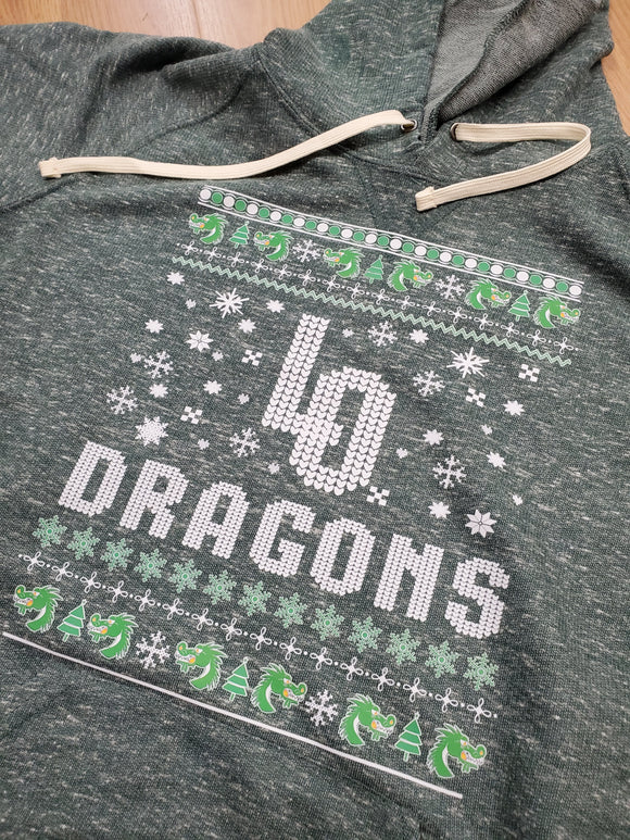 Lake Orion Christmas Sweater - Snow Heather French Terry Raglan Hoodie