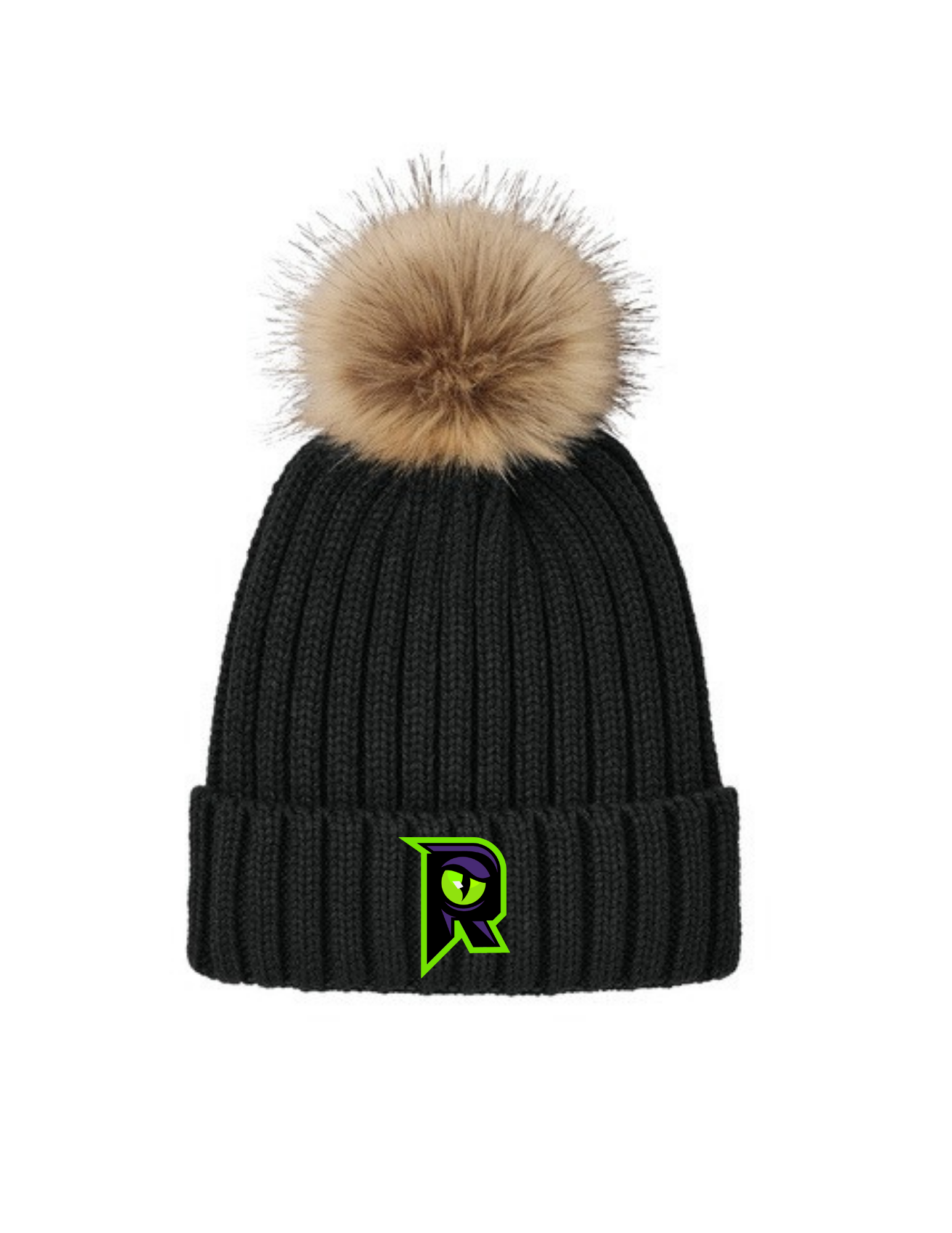 Raptors R - Faux Fur Pom Beanie