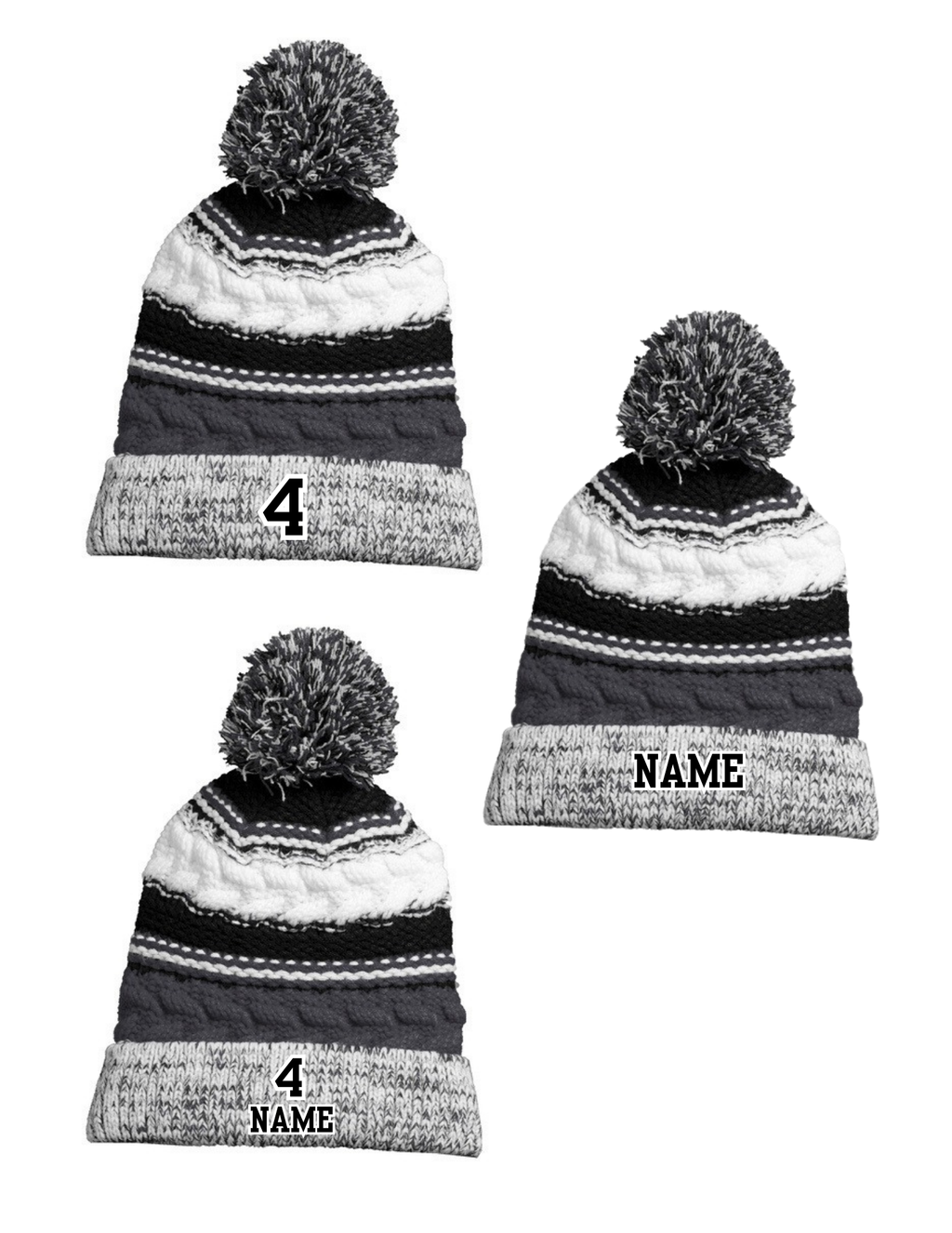 Raptors R - Pom Pom Team Beanie