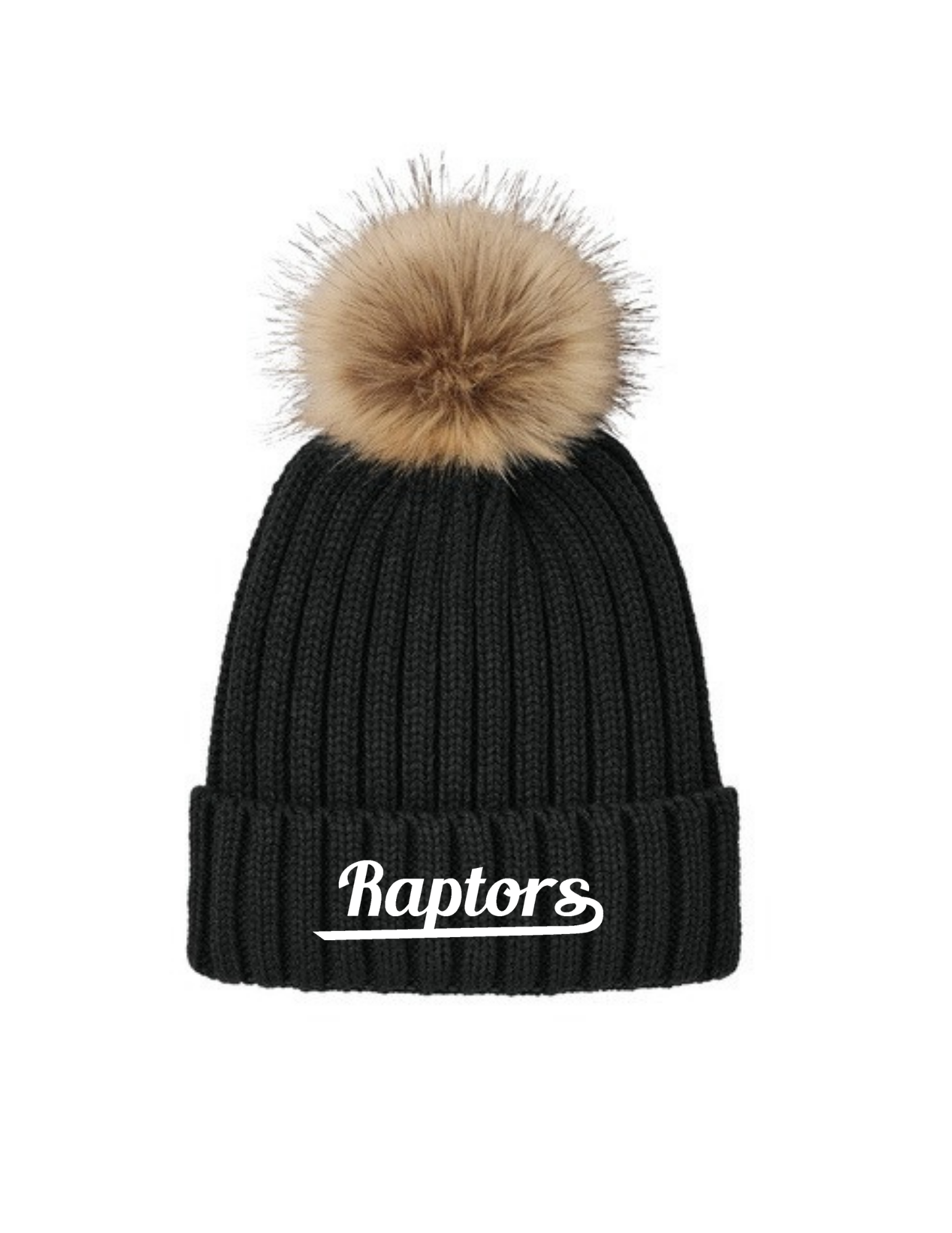 Raptors Faux Fur Pom Beanie