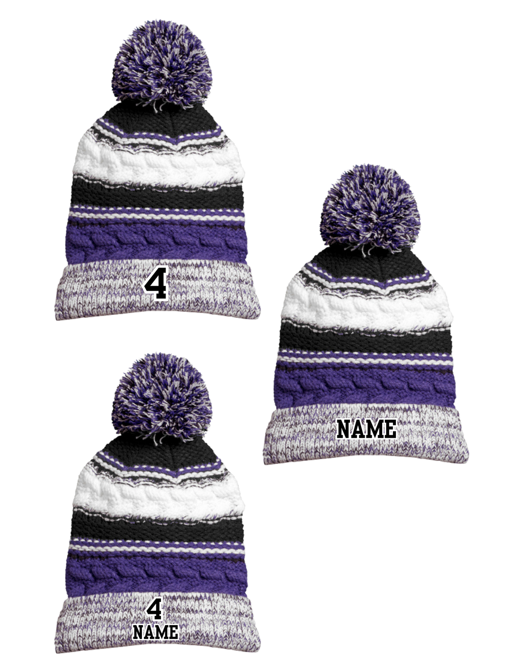Raptors R - Pom Pom Team Beanie