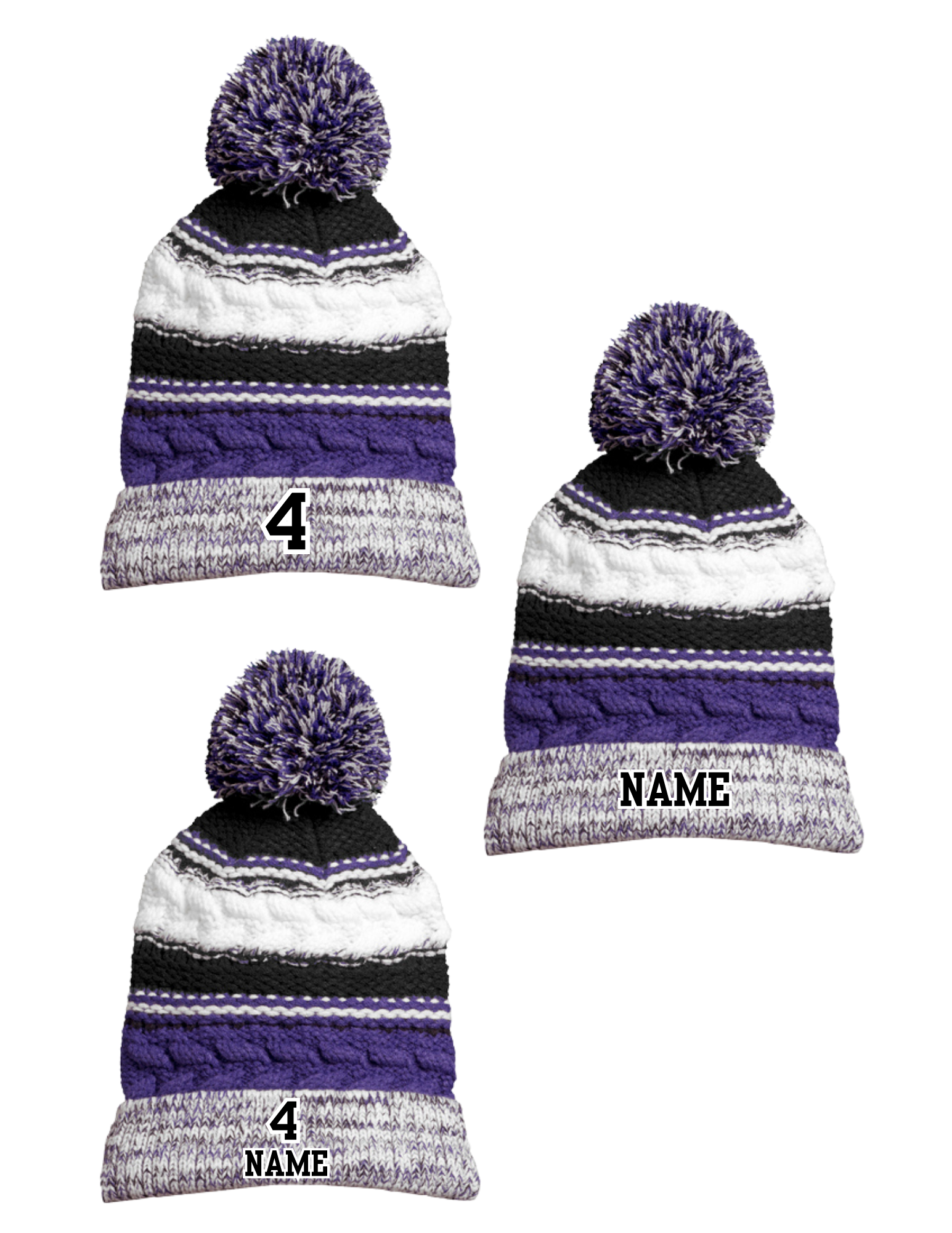 Raptors R - Pom Pom Team Beanie
