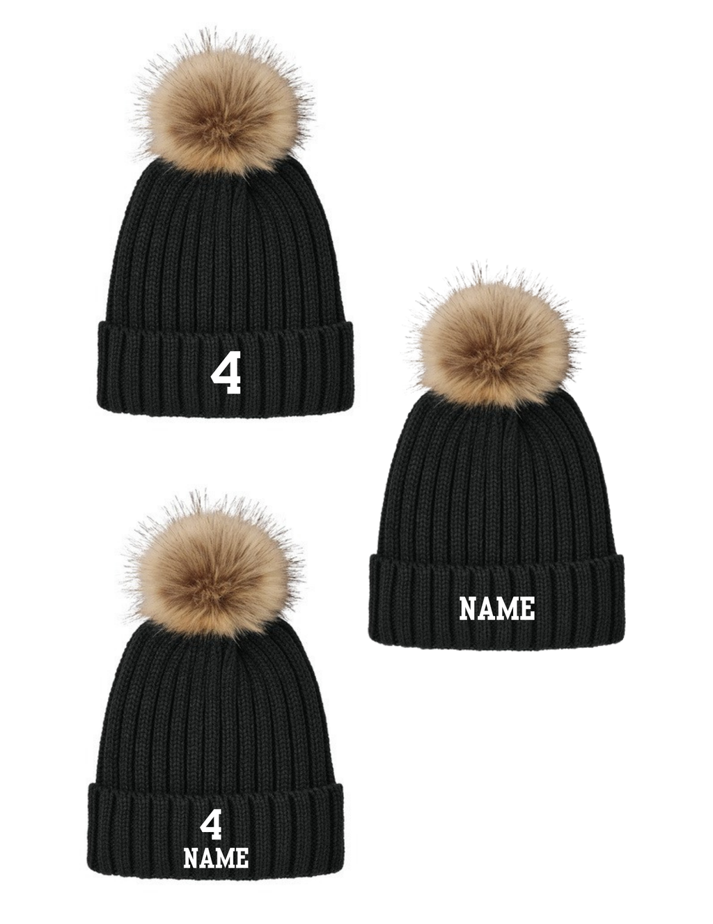 Raptors Faux Fur Pom Beanie