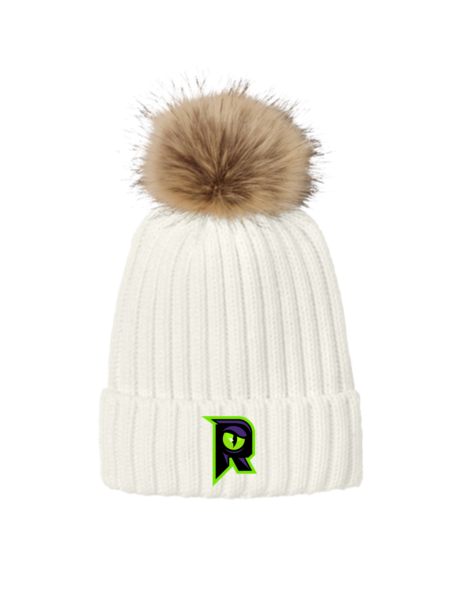 Raptors R - Faux Fur Pom Beanie