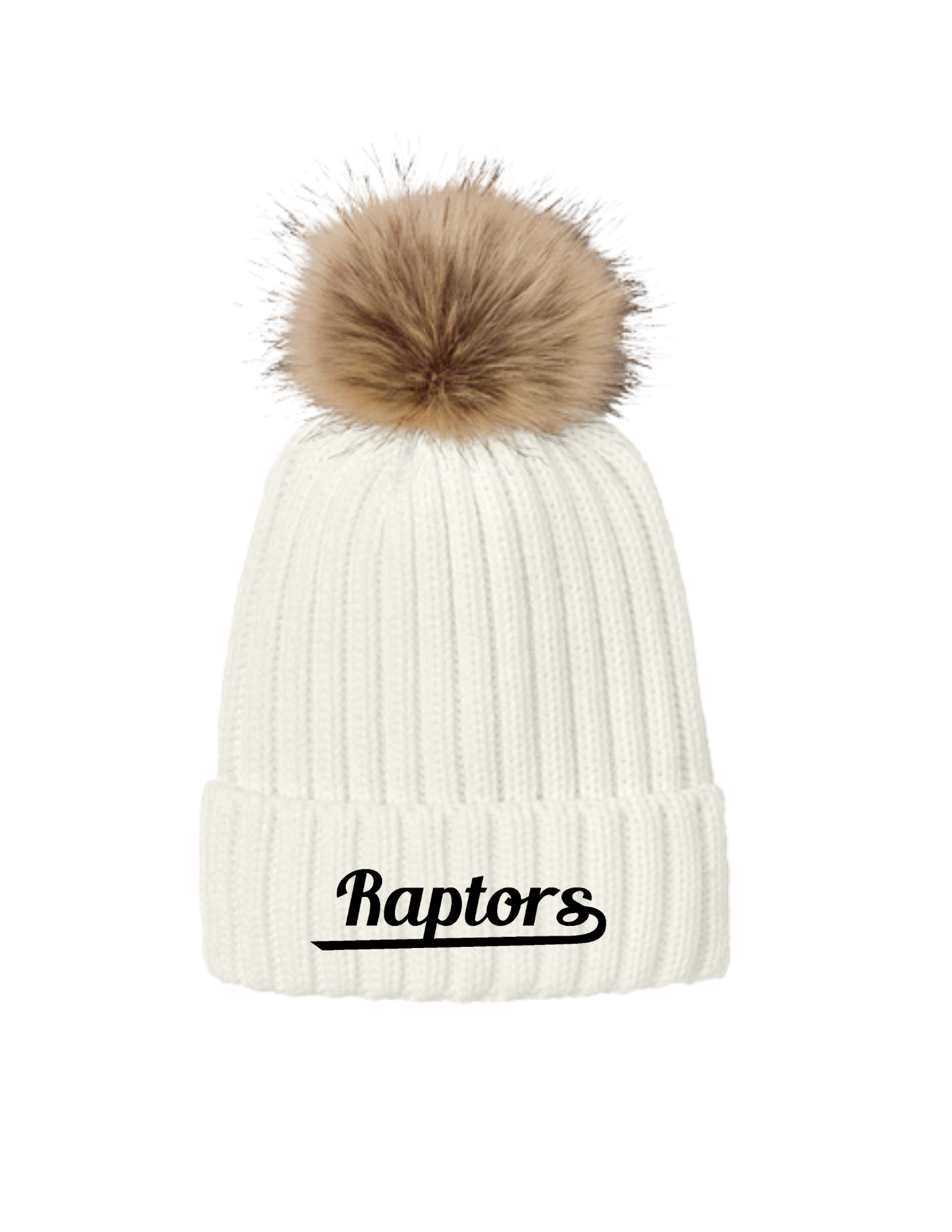 Raptors Faux Fur Pom Beanie