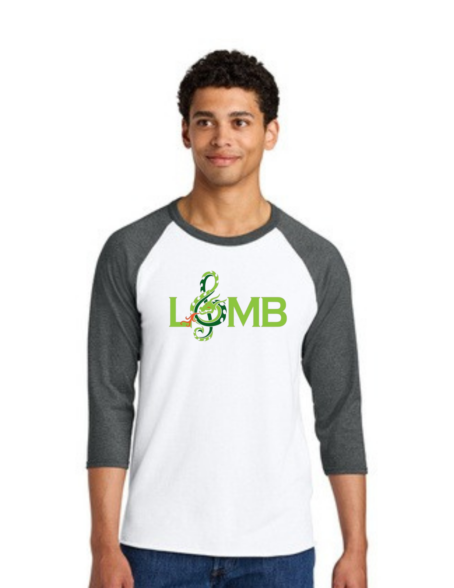 LOMB Unisex Premium Blend Combed Ring Spun 3/4- Sleeve Raglan Tee