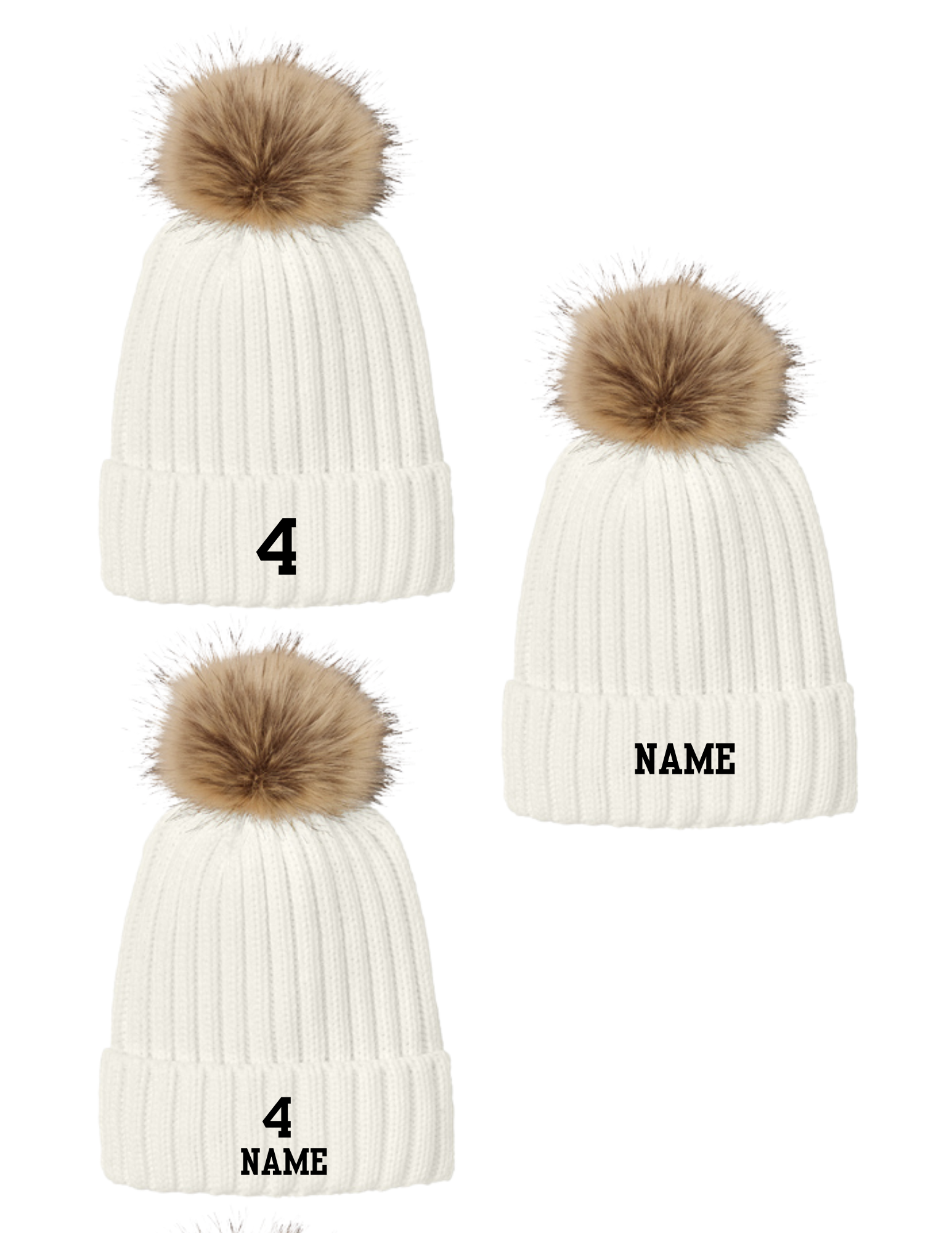 Raptors Faux Fur Pom Beanie