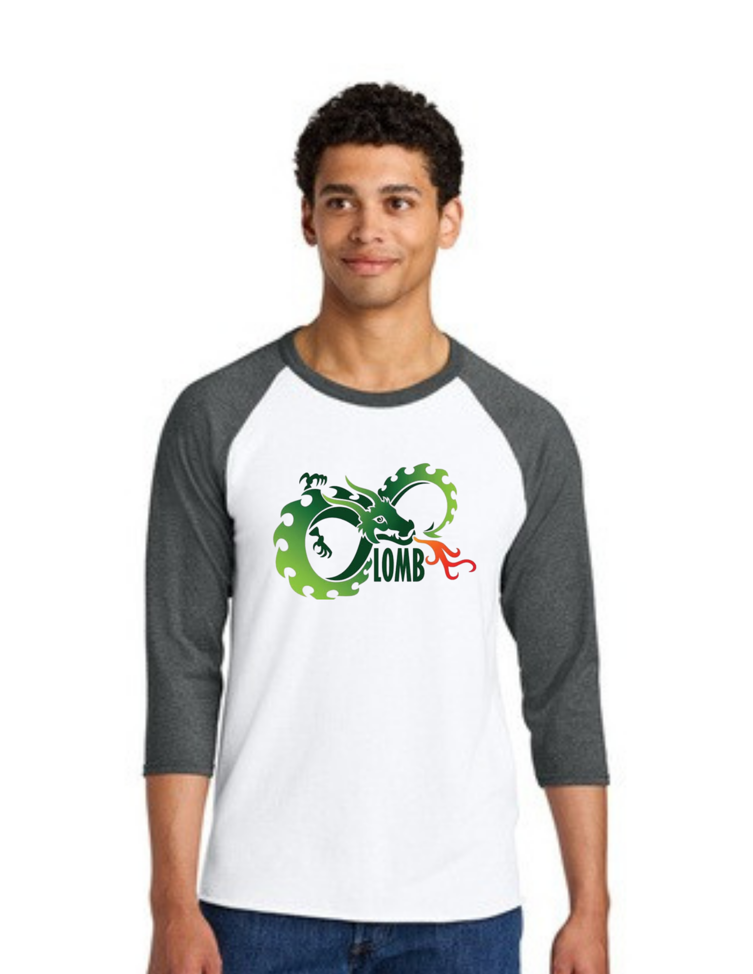 LOMB Unisex Premium Blend Combed Ring Spun 3/4- Sleeve Raglan Tee