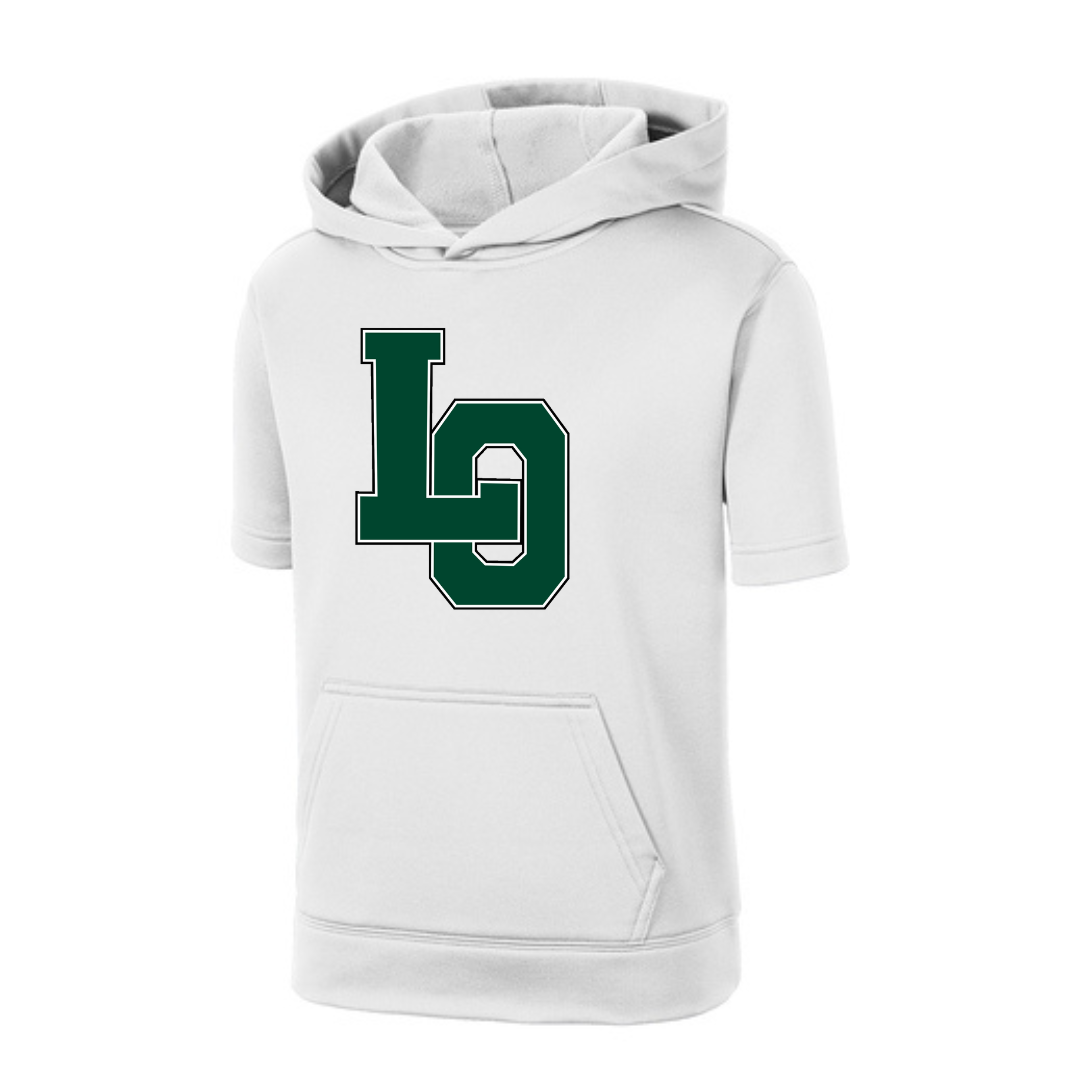 LO Youth Sport-Wick ® Fleece Short Sleeve Hooded Pullover - Lacrosse