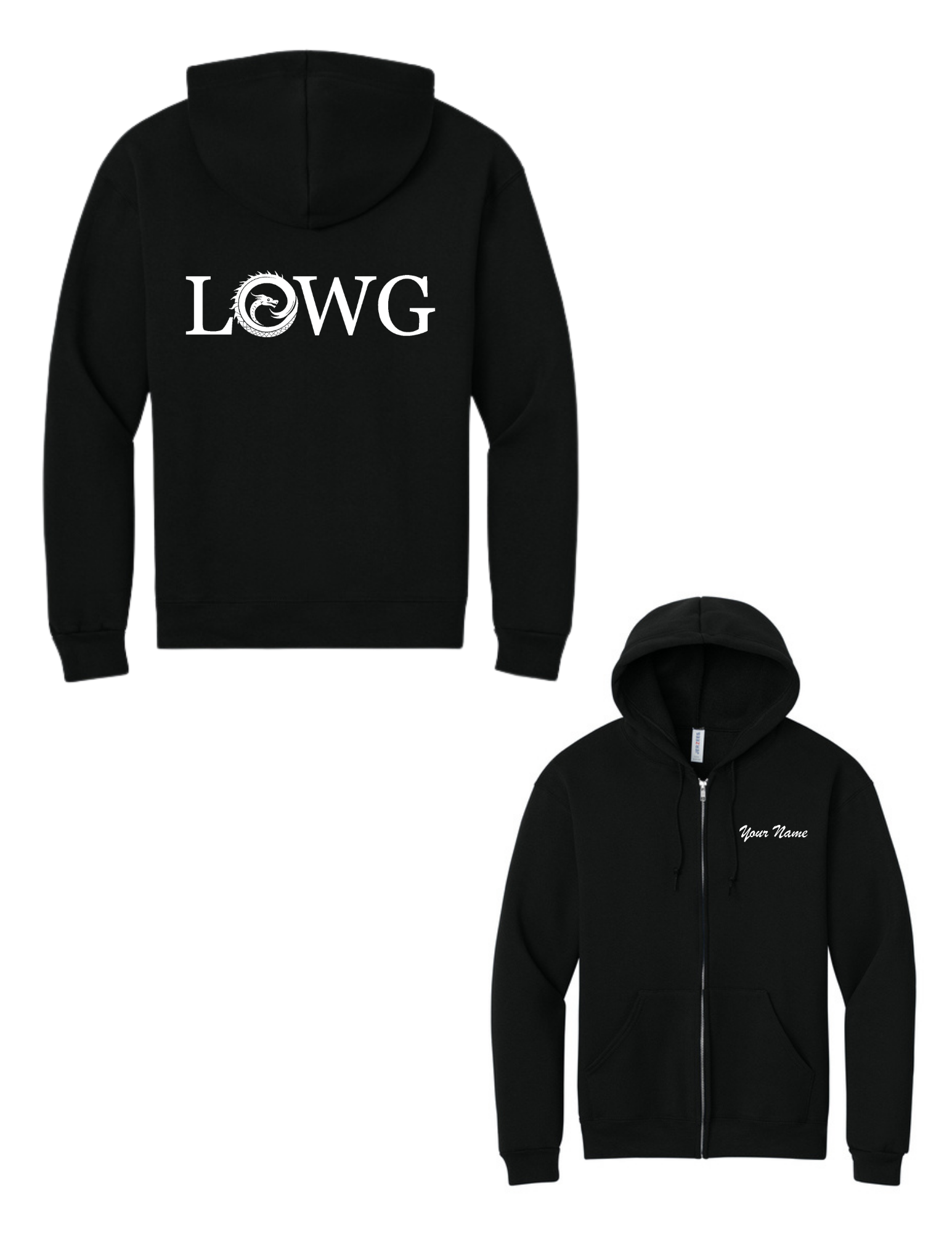 LOWG Rugged™ Unisex Full-Zip Hooded Sweatshirt