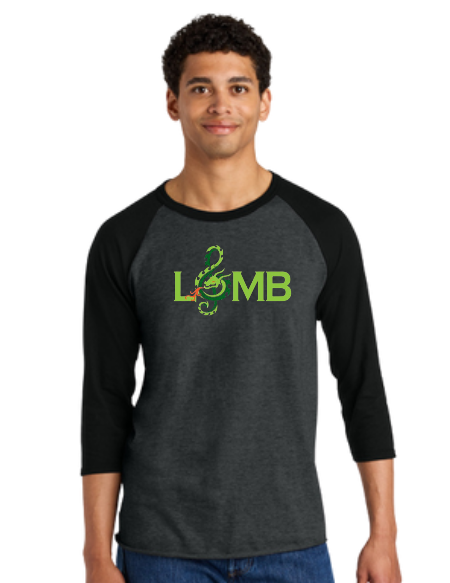 LOMB Unisex Premium Blend Combed Ring Spun 3/4- Sleeve Raglan Tee