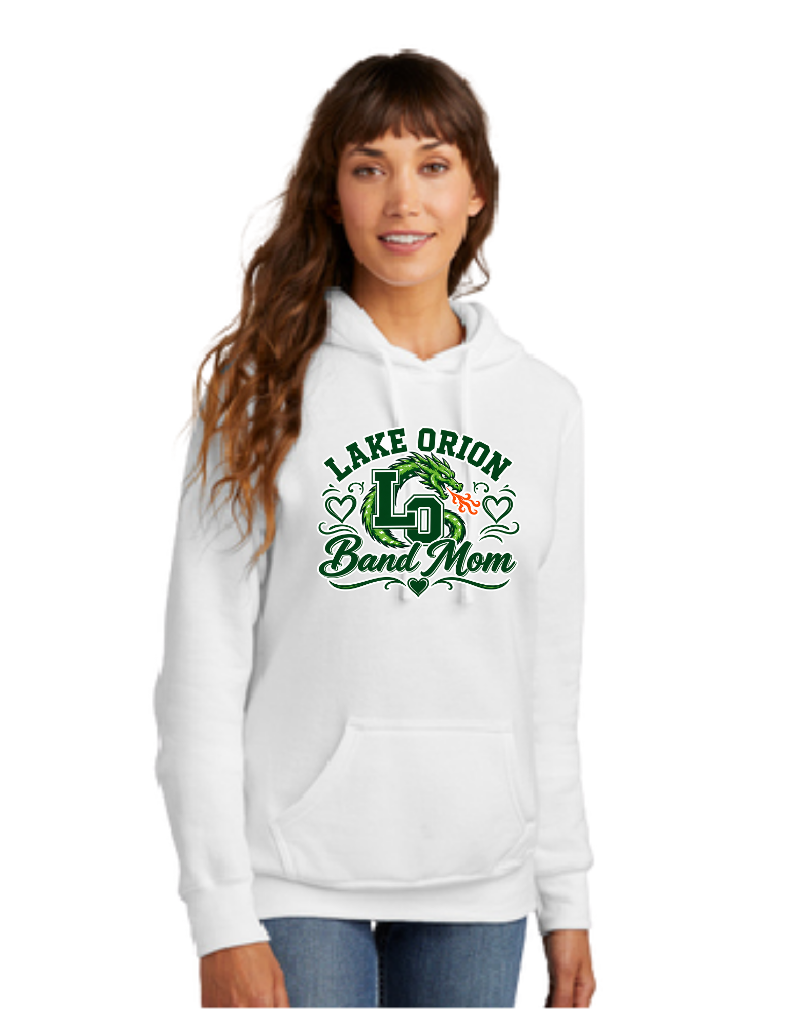 LO Band Mom Women's Core Fleece Pullover Hooded Sweatshirt