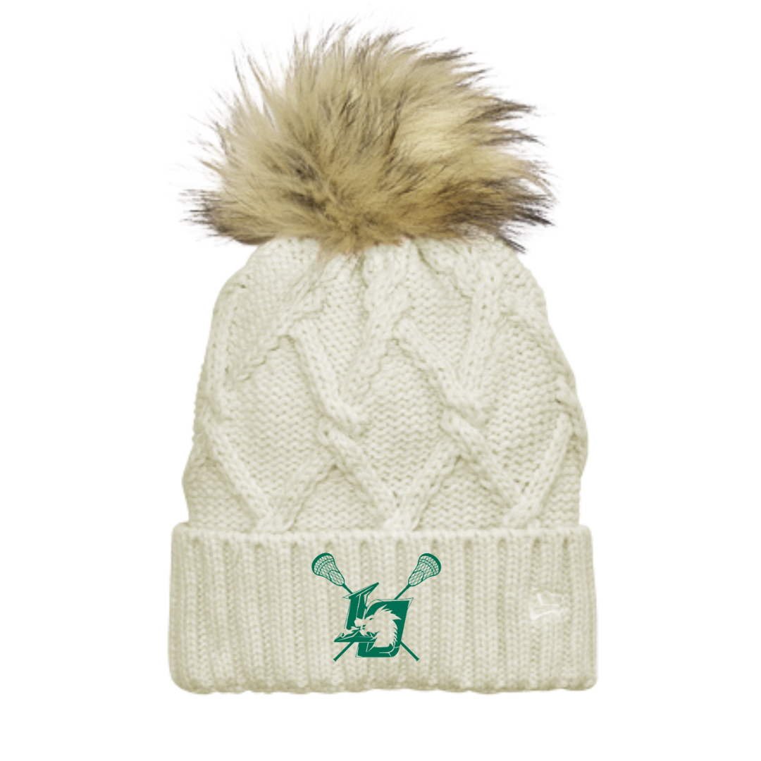 Lake Orion Dragons Lacrosse New Era ® Faux Fur Pom Beanie