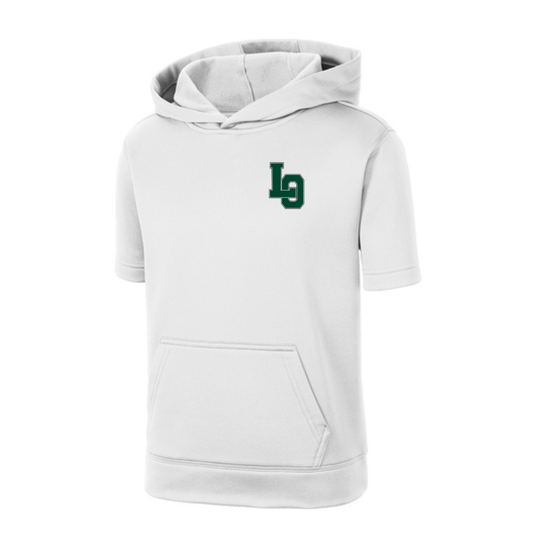 LO Youth Sport-Wick ® Fleece Short Sleeve Hooded Pullover - Lacrosse