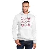Hearts Pullover Hooded Sweatshirt
