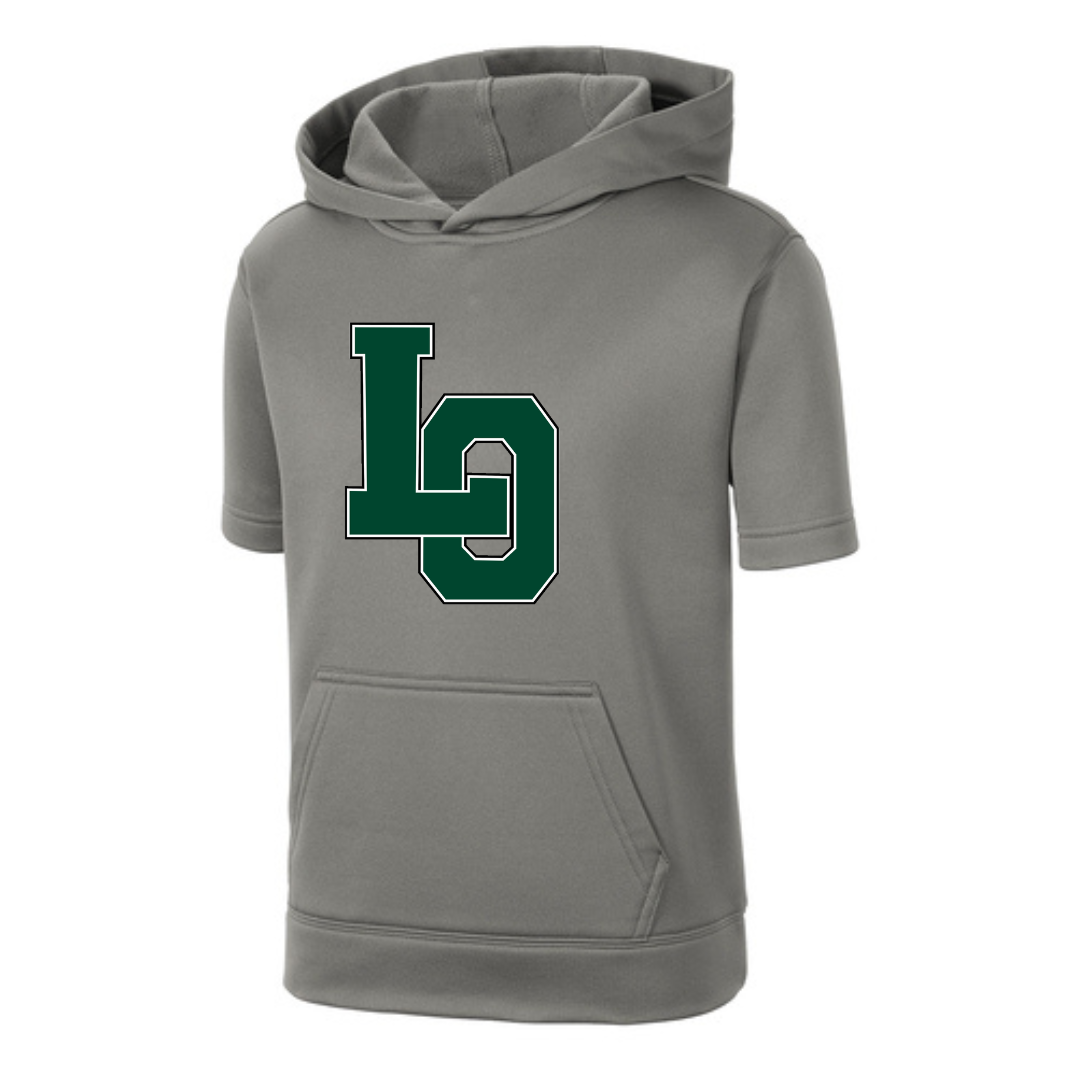 LO Youth Sport-Wick ® Fleece Short Sleeve Hooded Pullover - Lacrosse