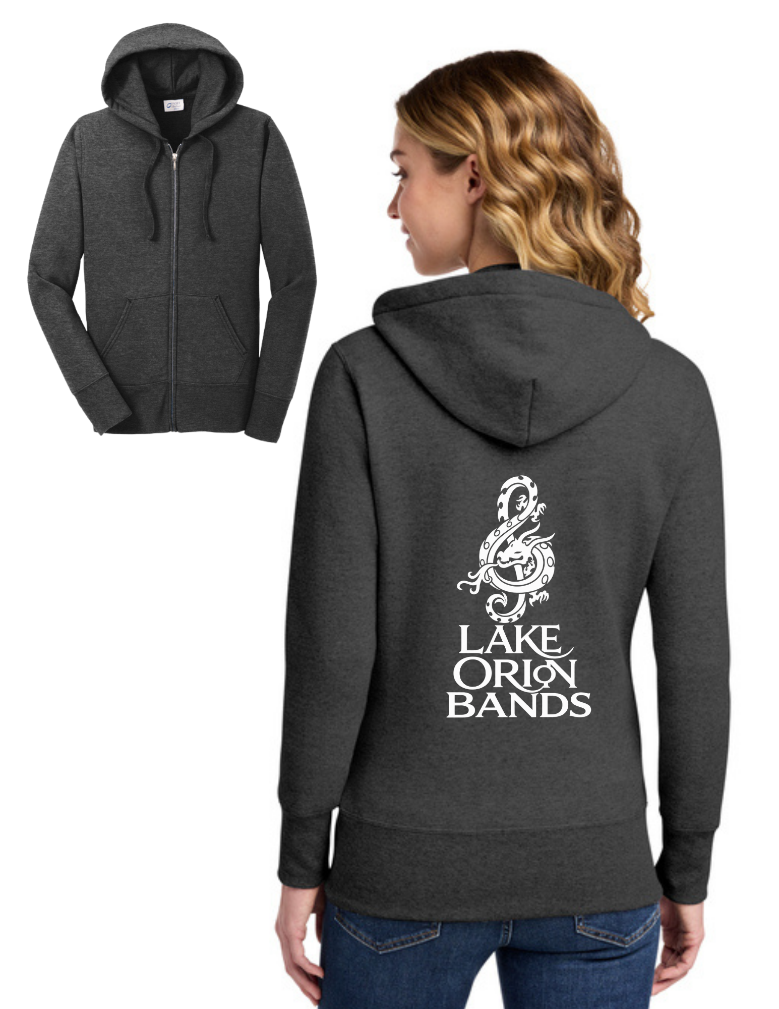 LO Stacked Clef Women's Core Fleece Full-Zip Hooded Sweatshirt