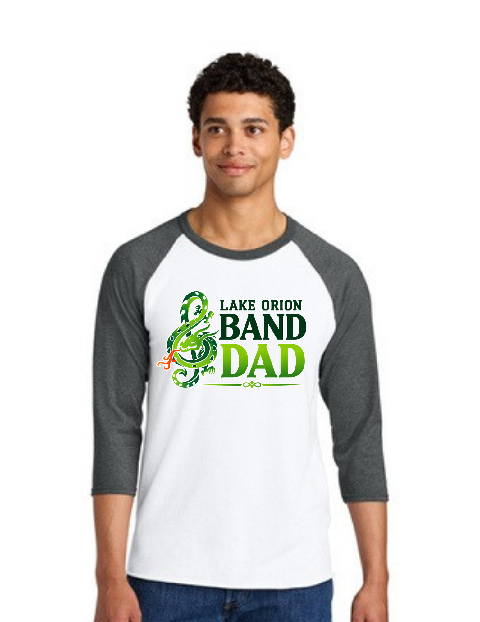 LO Band Dad Unisex Premium Blend Combed Ring Spun 3/4- Sleeve Raglan Tee