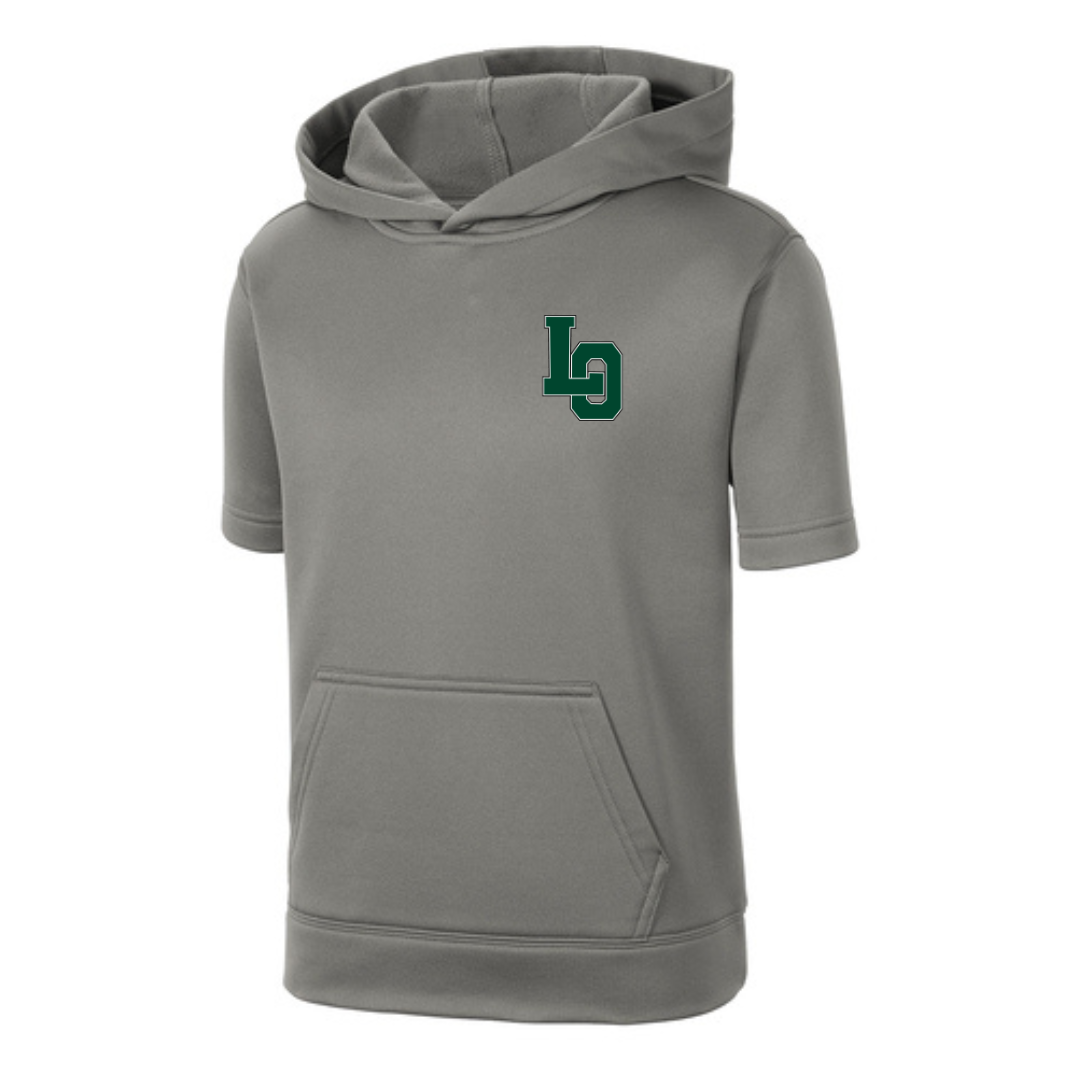 LO Youth Sport-Wick ® Fleece Short Sleeve Hooded Pullover - Lacrosse