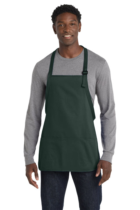 Dragon Chef Medium-Length Apron with Pouch Pockets