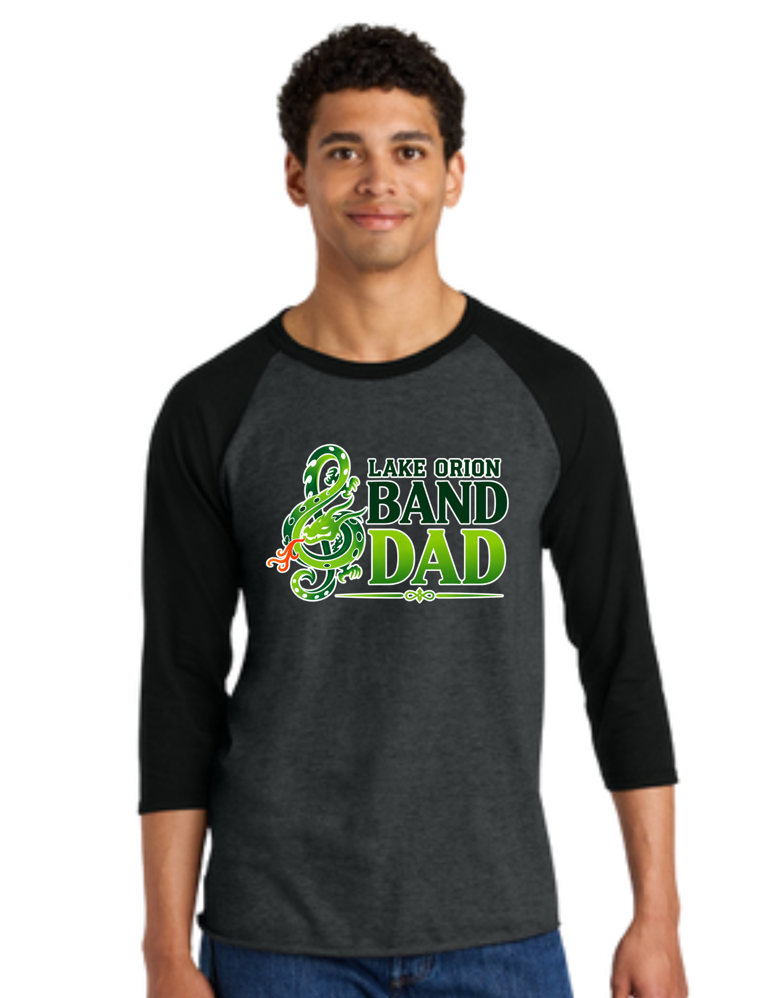 LO Band Dad Unisex Premium Blend Combed Ring Spun 3/4- Sleeve Raglan Tee
