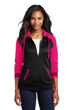 LO Rhinestones Ladies Sport-Wick® Varsity Fleece Full-Zip Hooded Jacket