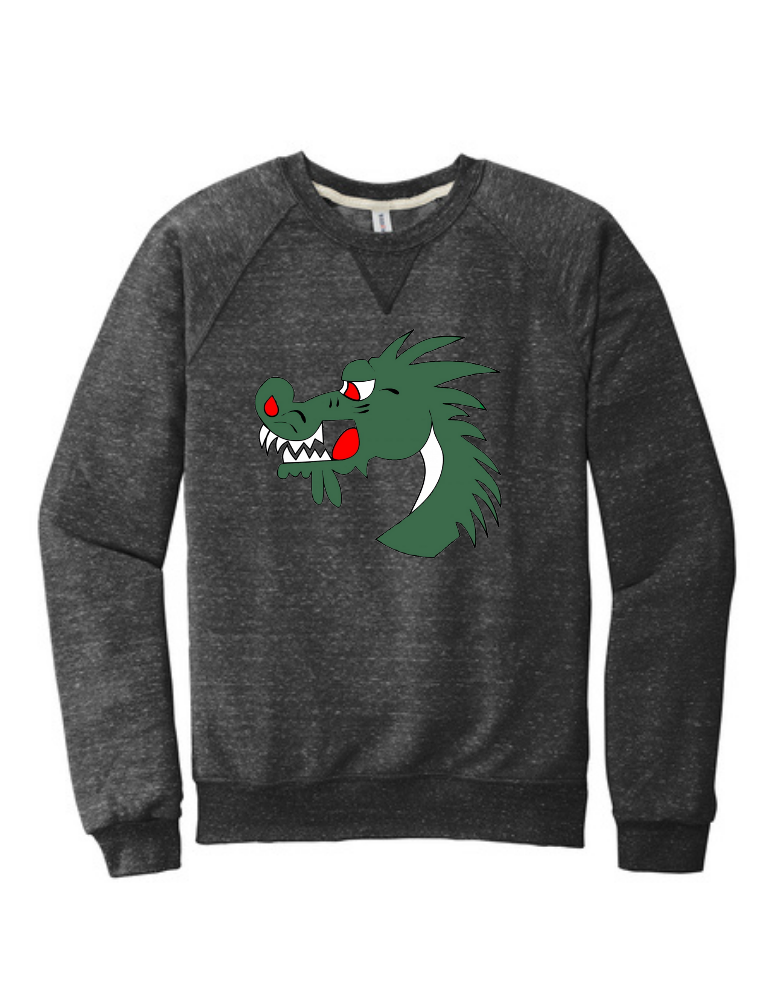 Dragons Snow Heather French Terry Raglan Crew