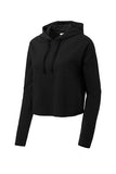 Puff Dragon Ladies PosiCharge ® Tri-Blend Wicking Fleece Crop Hooded Pullover