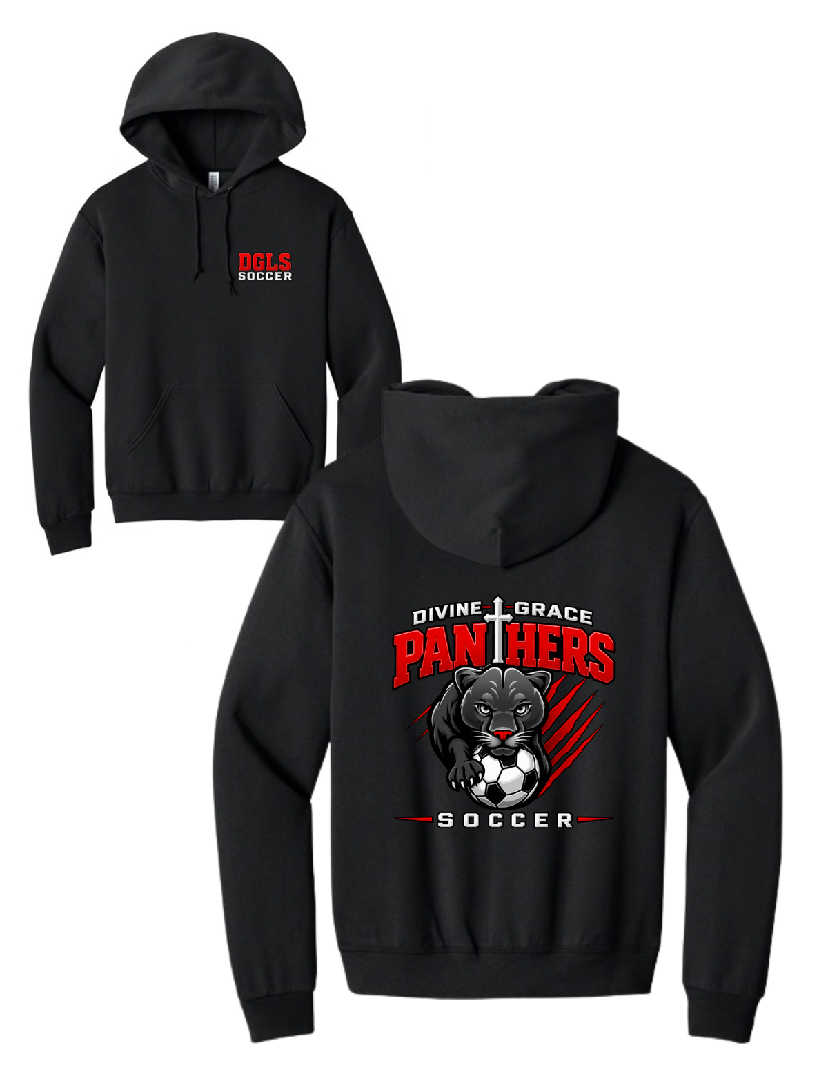 Divine Grace Panthers Soccer NuBlend® Pullover Hooded Sweatshirt
