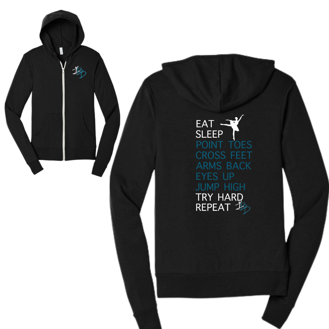 BDC Dancers Unisex Triblend Sponge Fleece Full-Zip Hoodie