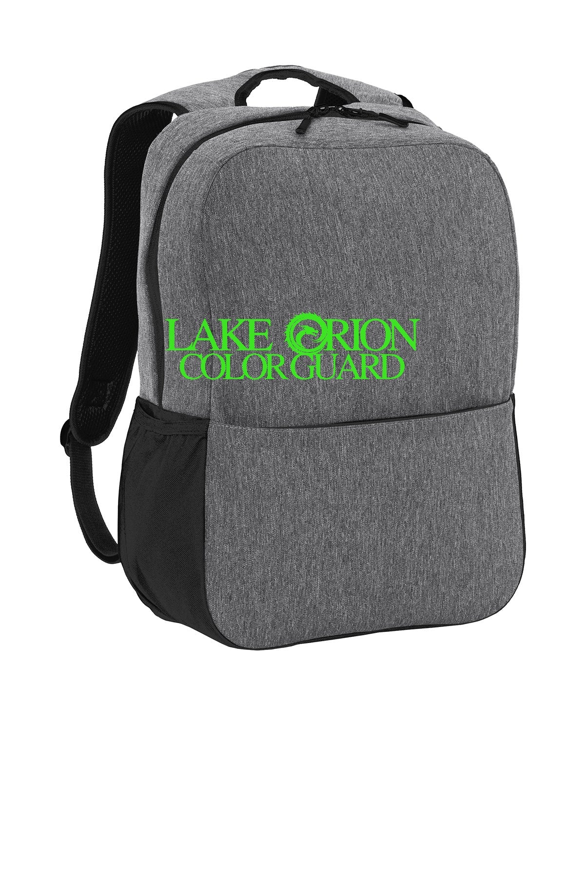 Lake Orion Color Guard Grey with neon green logo