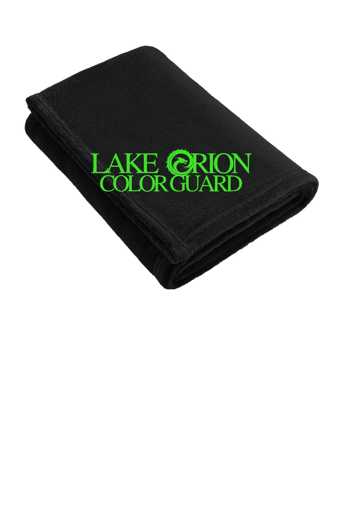 Lake Orion Color Guard Black with neon green logo