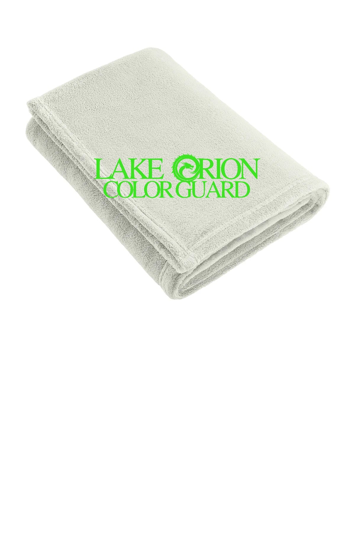 Lake Orion Color Guard White with neon green logo