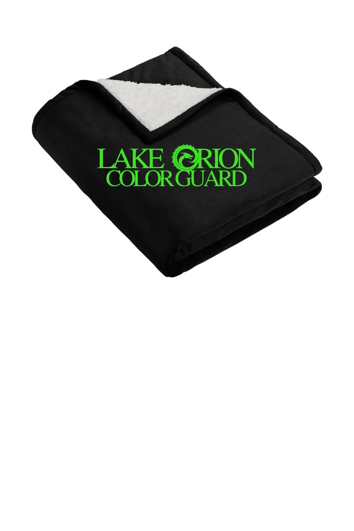 Lake Orion Color Guard Black with neon green logo