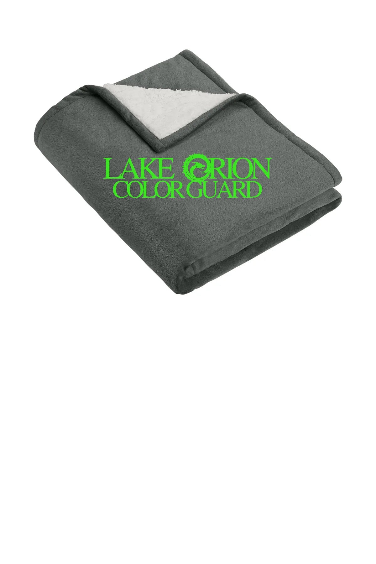 Lake Orion Color Guard Gray with neon green logo